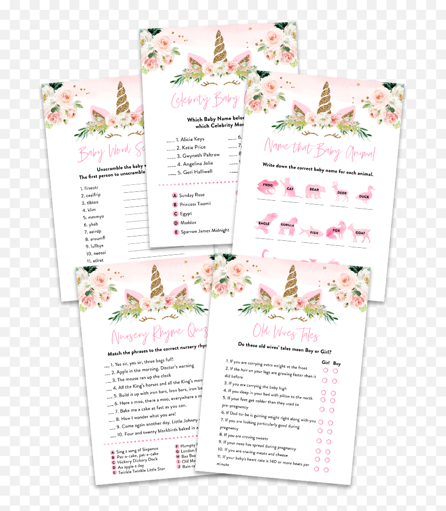 Blush Pink Floral Unicorn Baby Shower - Girly Emoji,Unicorn Emoji Invites