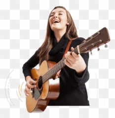 Download String Instruments Picks - Woman Playing Guitar Png Emoji,Emoticon Guitar Player
