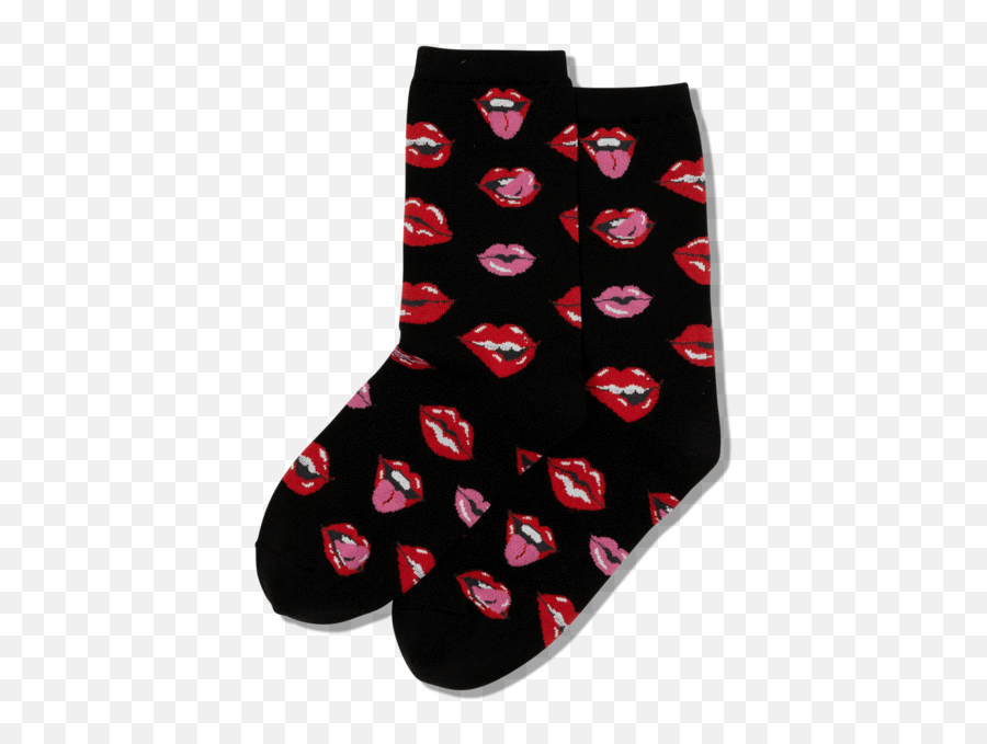 Womenu0027s Lips Crew Socks U2013 Hotsox Emoji,Female Sends Heart Emojis And Kiss Lips