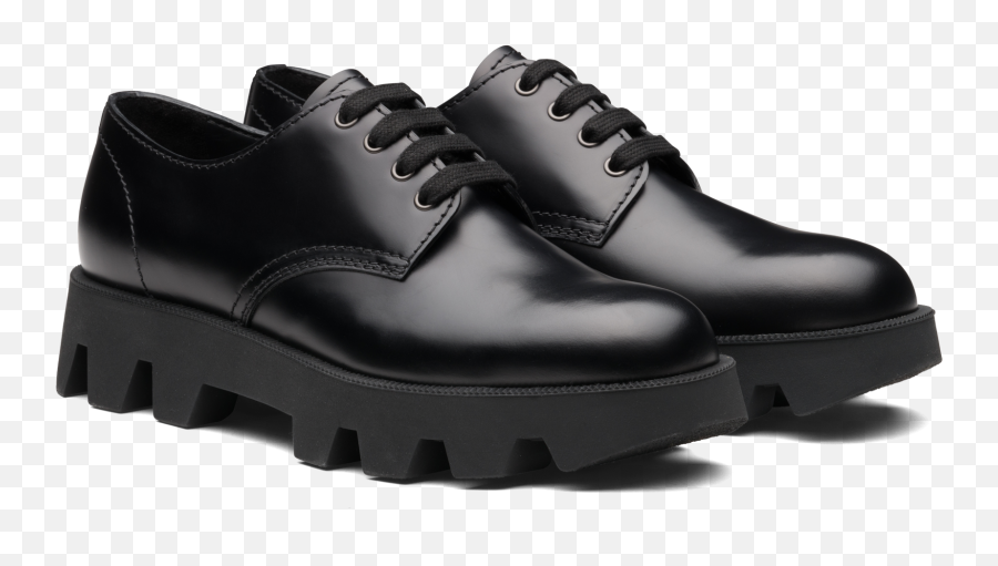 Prada Chunky Derbies Brushed - Round Toe Emoji,Emoji Shoe Laces