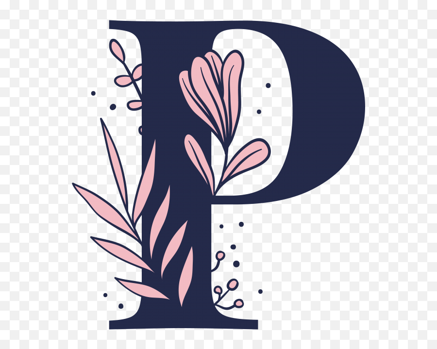 Floral Alphabet P Letter Png Transparent Image Emoji,P Letter Emoji