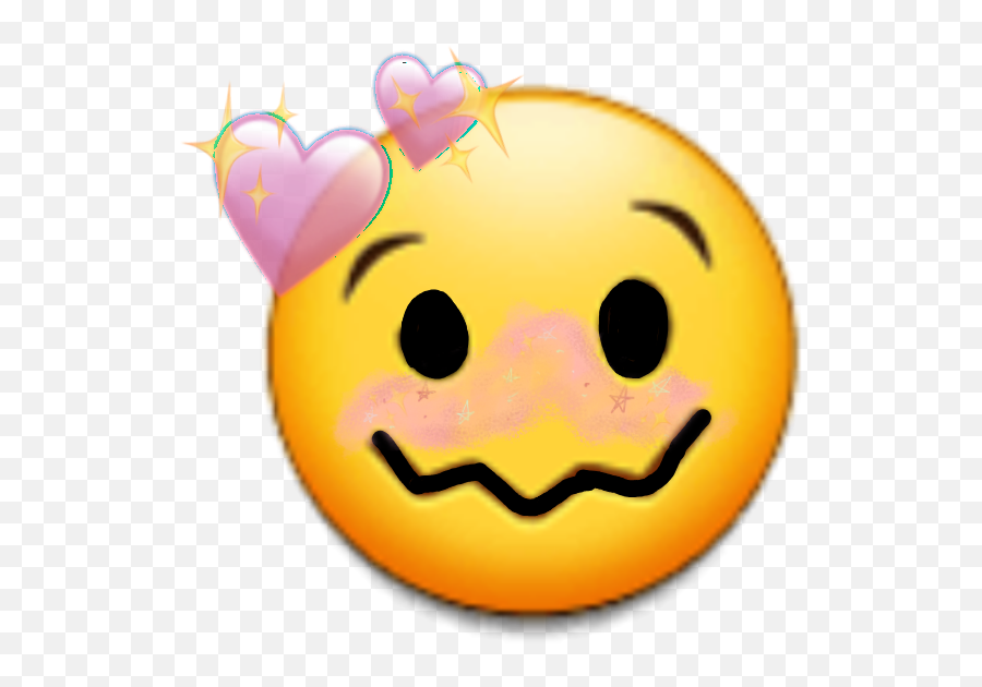 Blush Heart Star Yellow Emoji Edit Sticker By Karola - Happy,Loving Emoji
