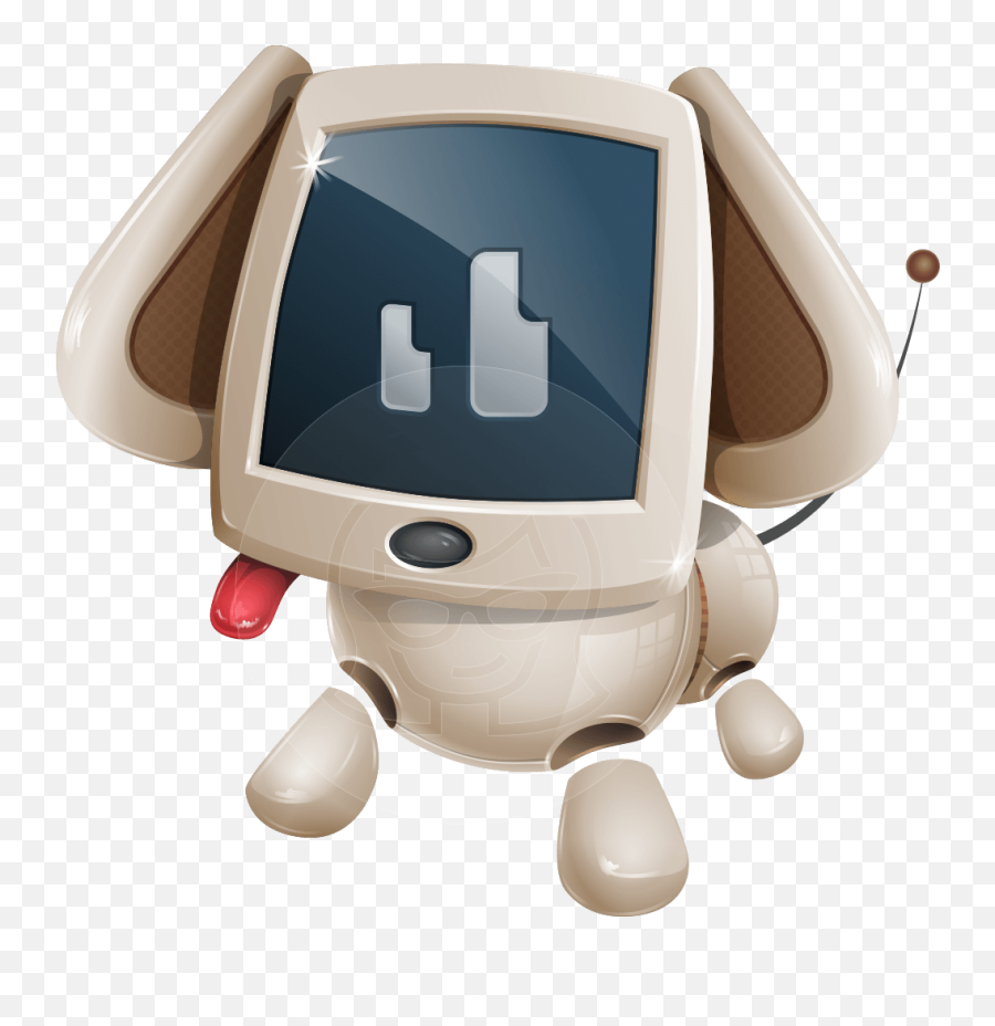 Cute Robot Pet Cartoon Character Graphicmama - Dibujo Robots Perros Animados Emoji,Shows Emotion Robot Pet