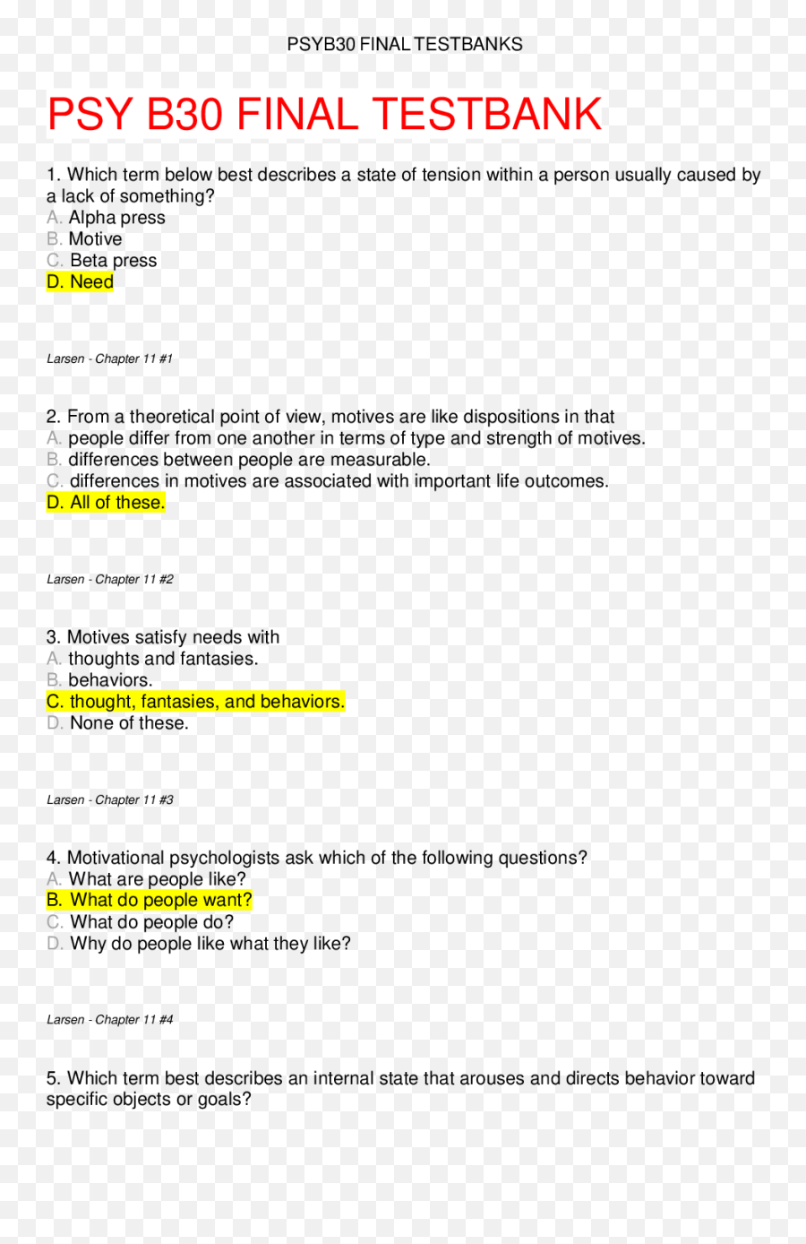 Psyb30psy B30 Final Testbank Questions From Different Emoji,List Of 