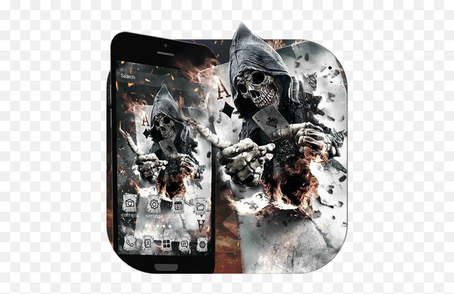 Smoky Poker Skull Launcher Theme Live Hd Wallpaper Emoji,Emojis On Contacts Galaxy S7