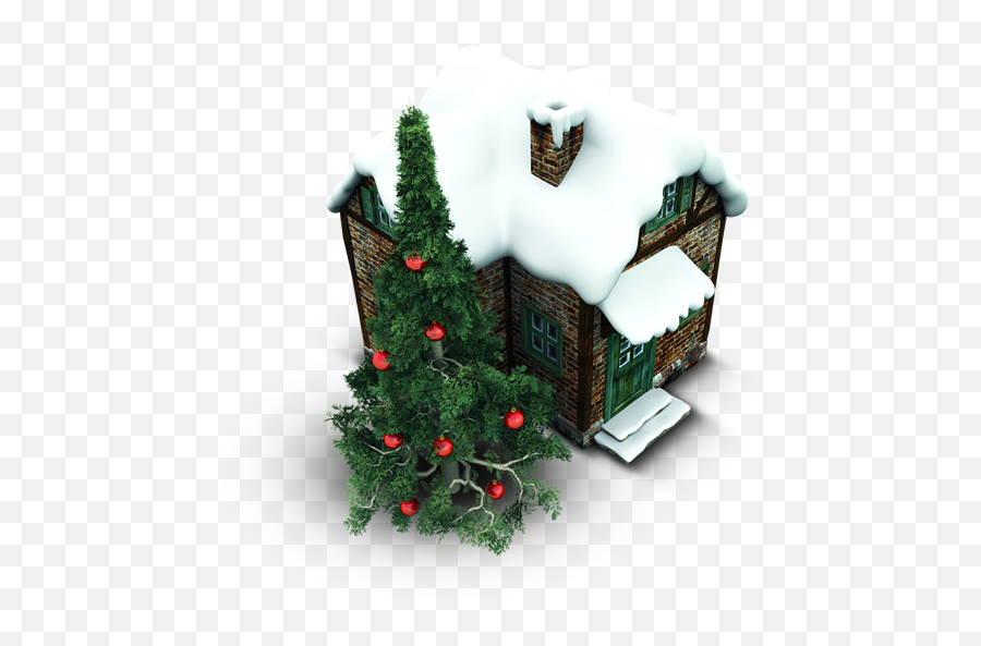 Christmas Home With Snow Christmas Tree Png Mesh Snowy Emoji,Snowflake Snowflake Snowflake And Christmas Tree Emoji