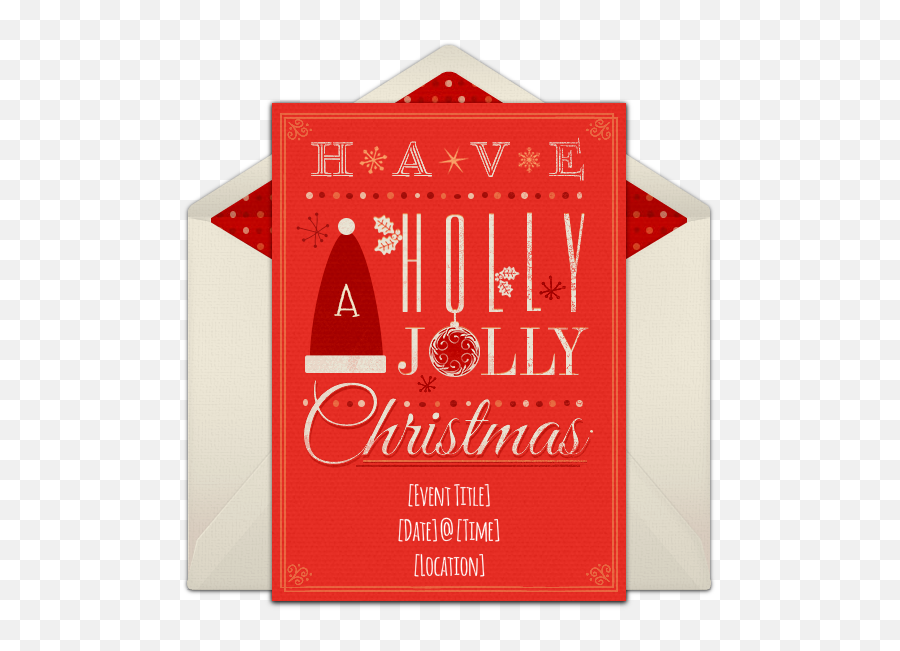 Holly Jolly Christmas Invitations Christmas Invitations - New Year Emoji,Pampered Chef Emoji Cookies
