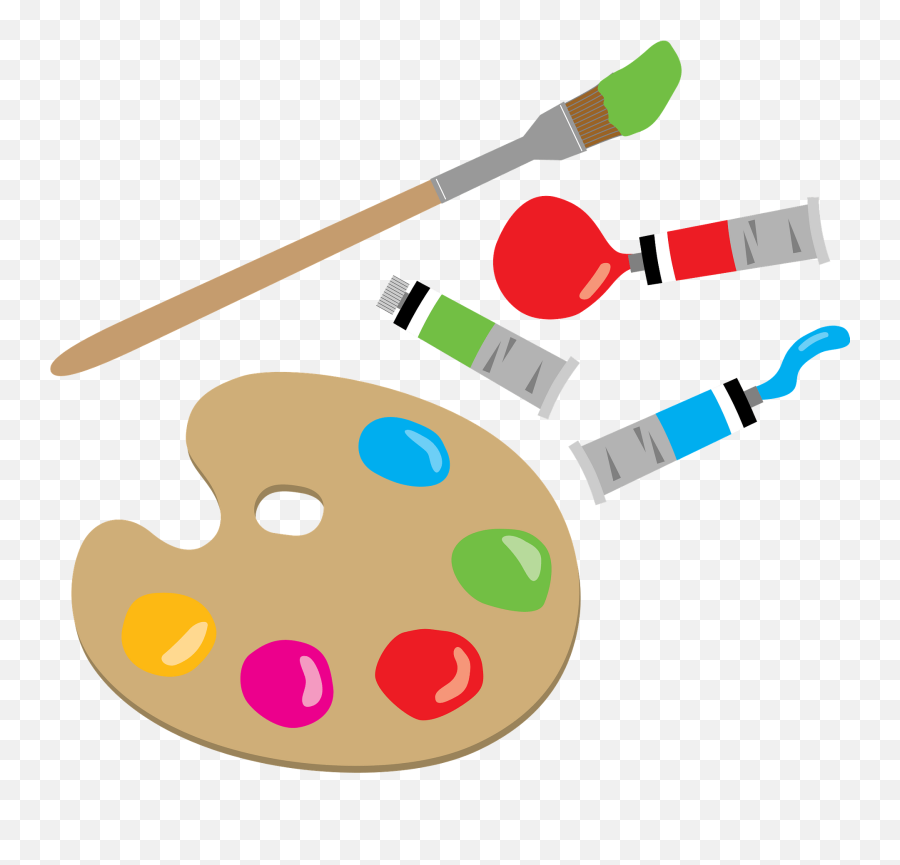 Paint Palette Paint Tubes And Brush - Paints Tube Png Emoji,Paint Emoji Png