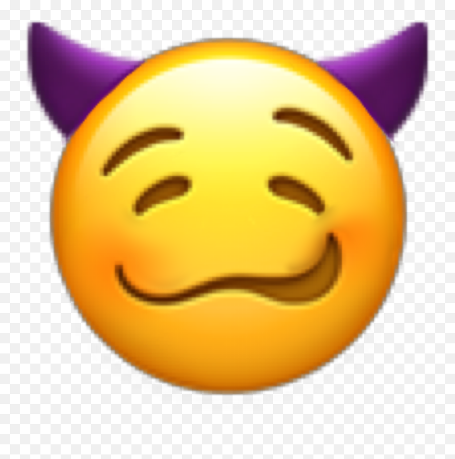 Emoji Devil Eemoji Drool Sticker By - Blushing Emoji,Devil Emoji