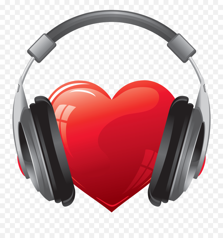 Heart With Headphones Png Clipart Image - Heart Headphones Png Emoji,Headphone Emoji Png