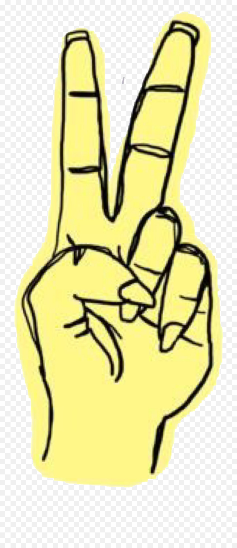 Pastel Pastelyellow Yellow Sticker - Aesthetic Yellow Peace Sign Hand Emoji,Goodvibes With Hand Emoji