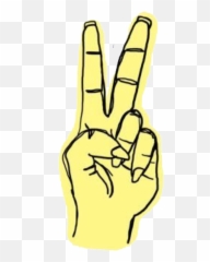 Pastel Pastelyellow Yellow Sticker - Aesthetic Yellow Peace Sign Hand Emoji,Goodvibes With Hand Emoji