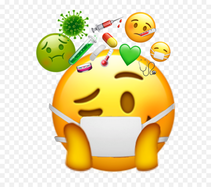 Emoji Emojidrunk Sticker - Enferma Emoji Con Mascarilla,Emojis Being Thrown In The Trash