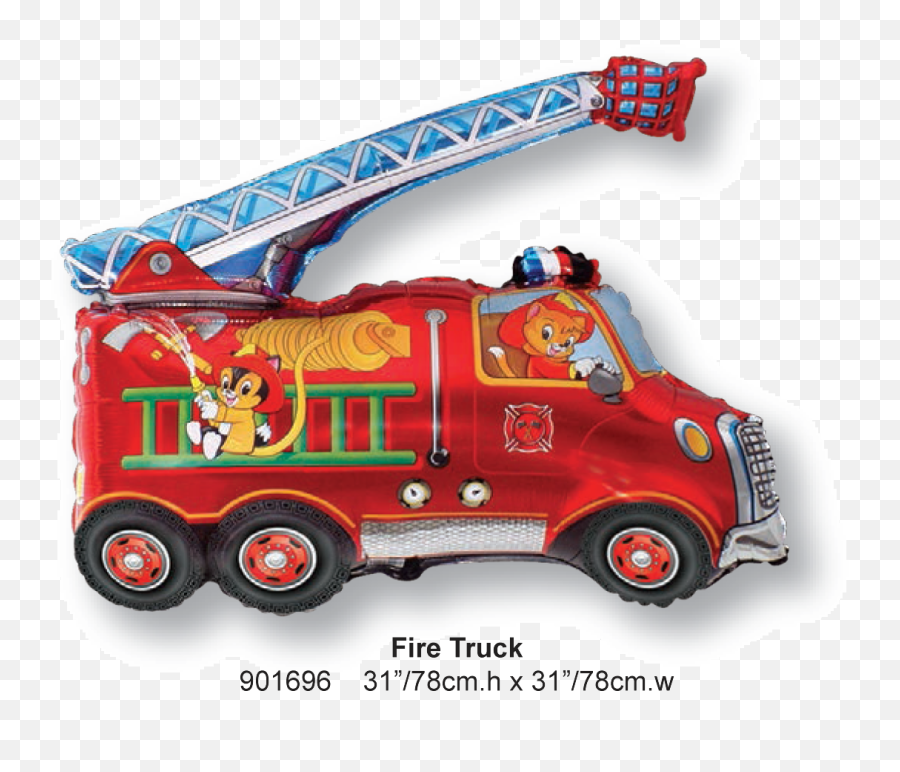 Fire Truck Foil Balloon Transparent Png - Fire Truck Balloon Emoji,Firetruck Emoji