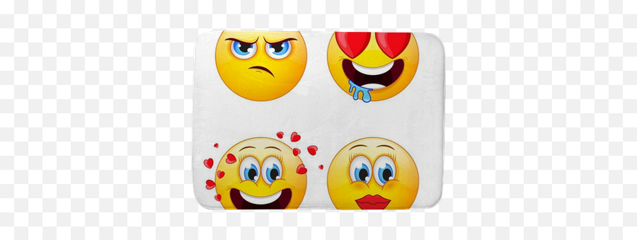 Emoji Bath Mat U2022 Pixers - We Live To Change Emoji,Peace Emoji With Fllowers On The Emojis Head