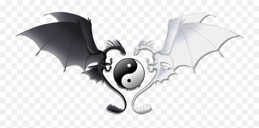 Yin And Yang Chinese Dragon Emoji - Yin Yang Png Download Dragones Yin Yang Png,Chinese Emoji Meaning