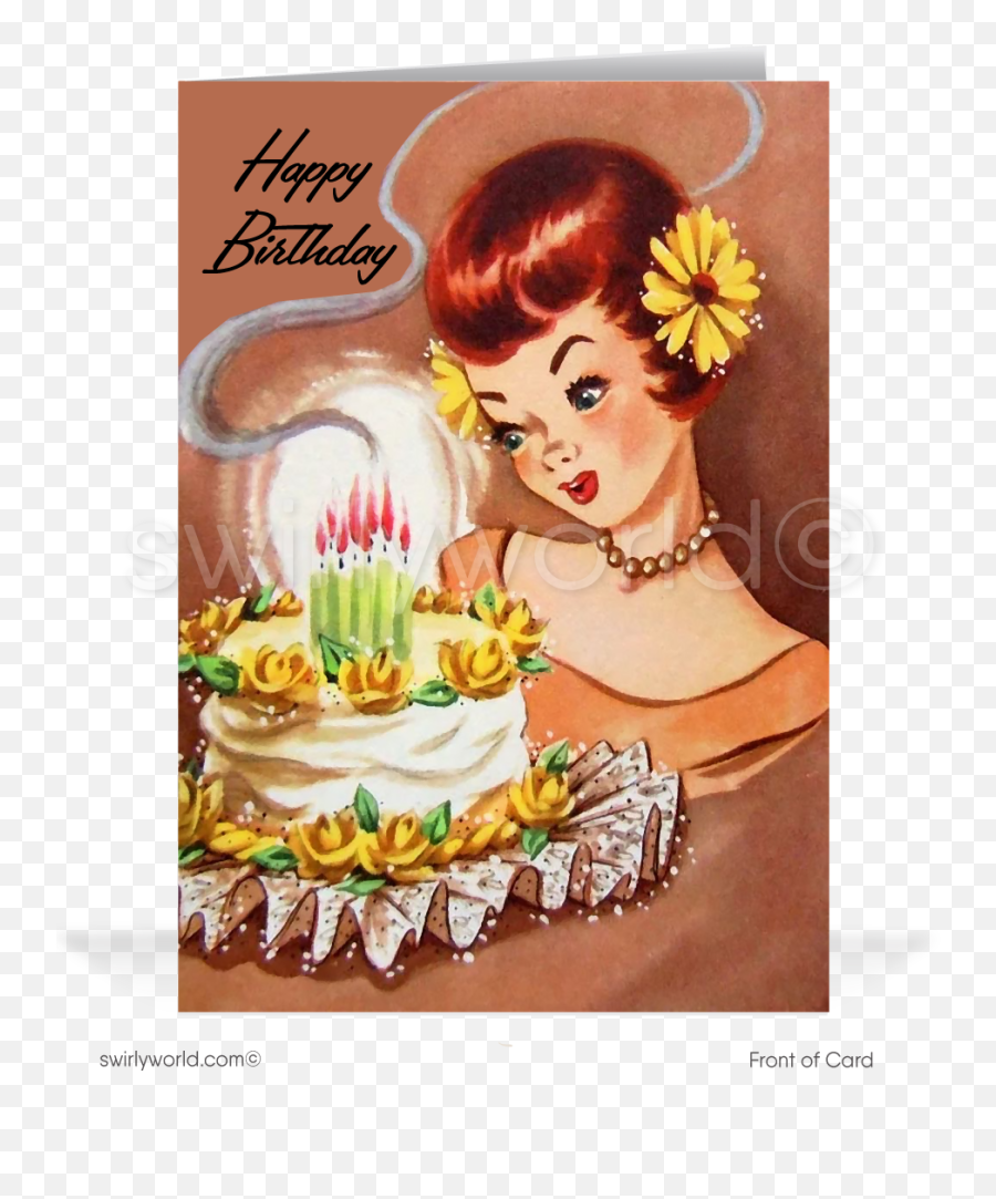 Retro Vintage Mid - Happy Birthday Vintage Emoji,Adult Humor Happy Birthday Emoticon