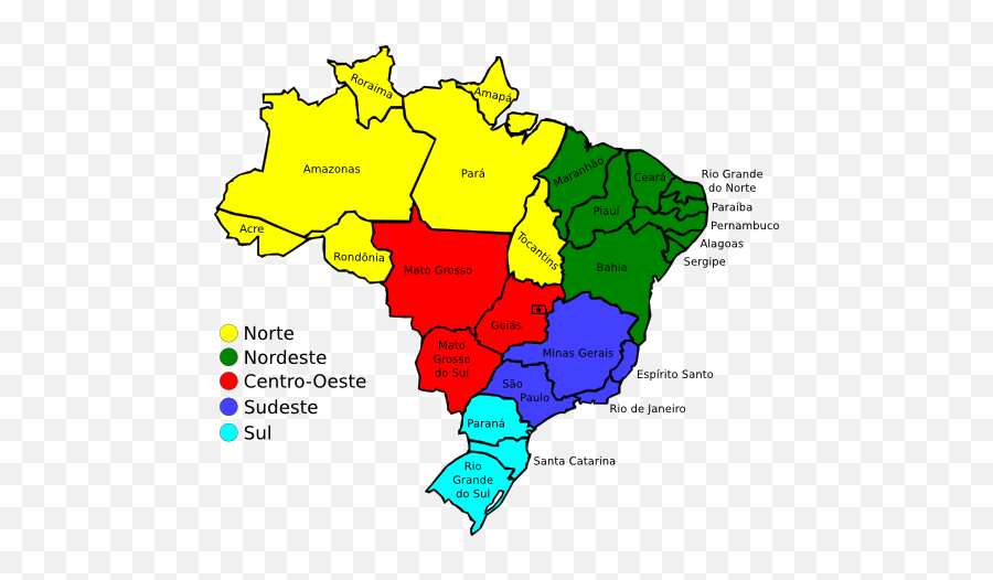 Map Of Brazil V3 Clipart - Map Of Brazil Drawing Emoji,Emoticon Bandeira Do Brasil