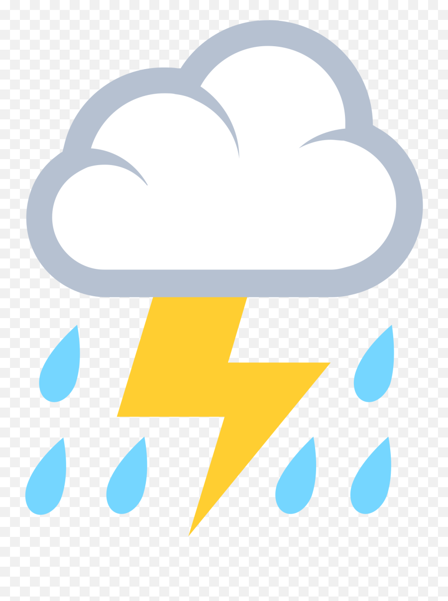 Cloud With Lightning And Rain Emoji - Cloud Lightning Emoji,Lightning Skull Emoji