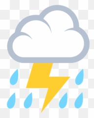 Cloud With Lightning And Rain Emoji - Cloud Lightning Emoji,Lightning Skull Emoji