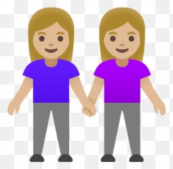 Mujeres Dadas De La Mano Con Tono De Piel Claro Medio - Google Men Holding Hands Emoji,Emojis Haciendo El Amor