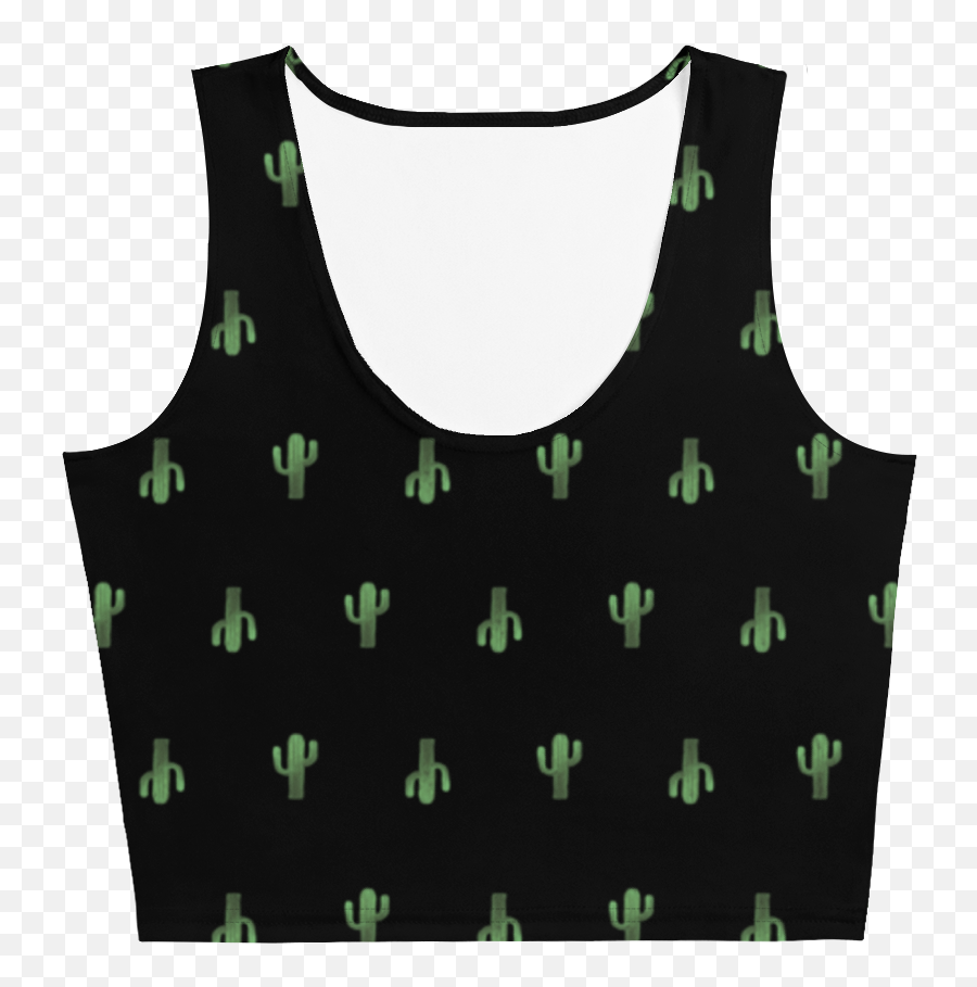 Cactus Crop Top - Crop Top Emoji,White Emoji Crop Top