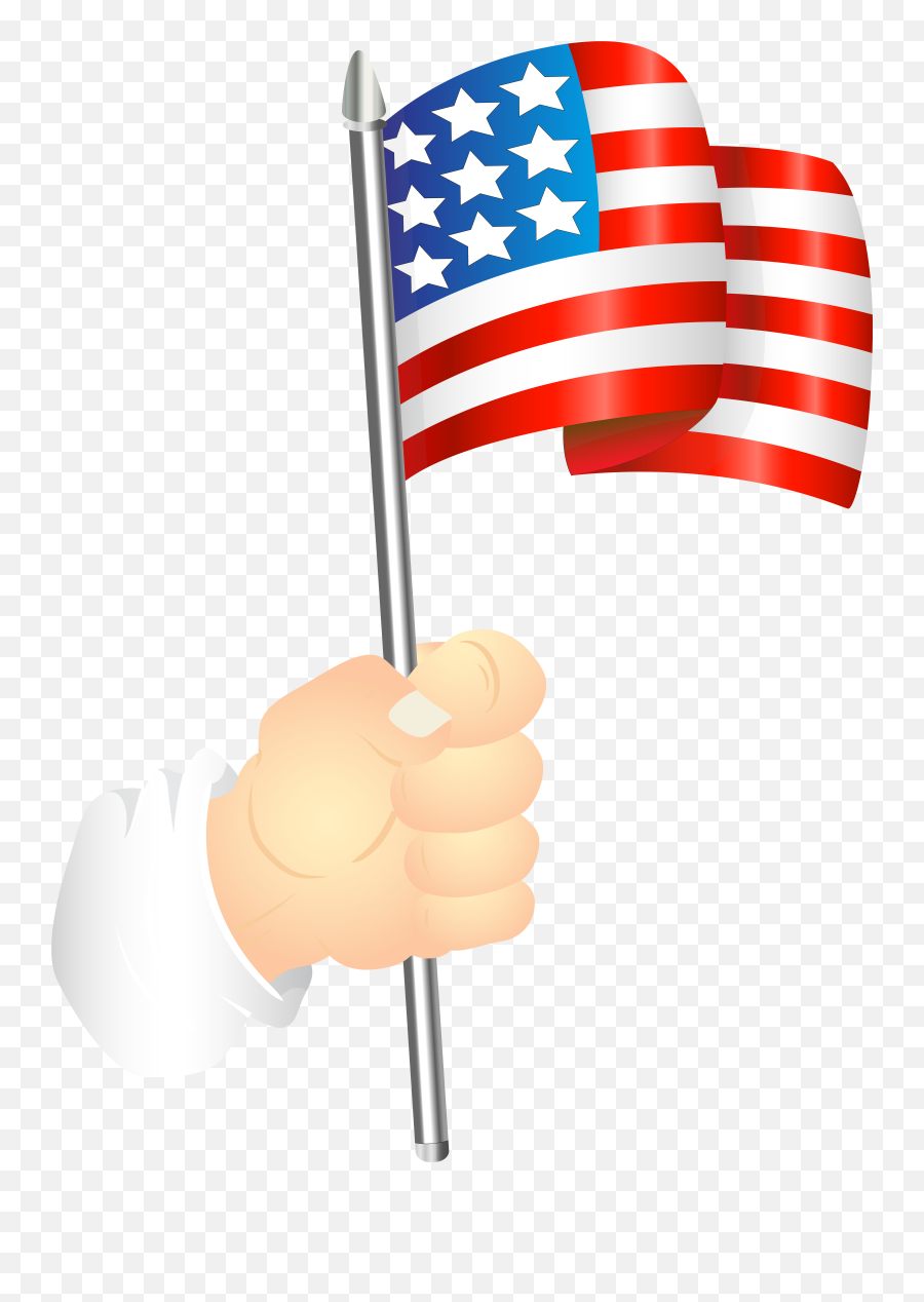 Hand With Us Flag Png Clipart - Full Size Clipart 56171 American Flag In Hand Png Emoji,Chinese Flag Emoji