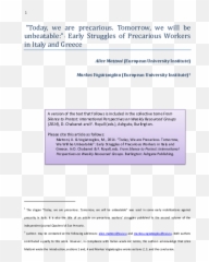 Precarious Workers In Italy And Greece - Document Emoji,Mayday Parade Is An Emotion