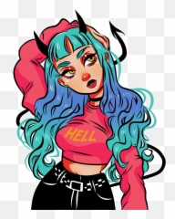 Demon Girl Drawings - Google Search Girl Drawing Emoji,Animated Saint Weight Lifting Emojis Site:pinterest.com