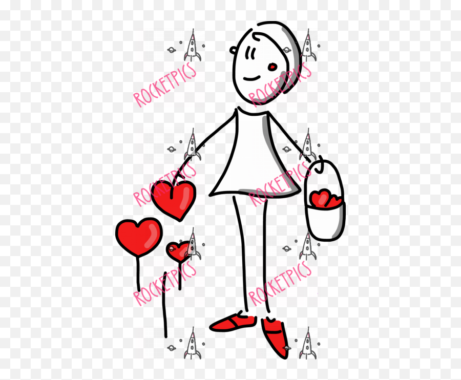 Girl Picking Hearts Stock Illustration By Rocketpics - Girly Emoji,Girl Emotions