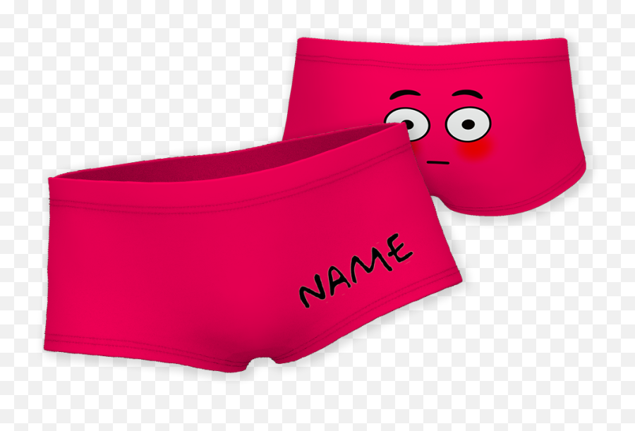 Kids Custom Property Of Name Boxer - Solid Emoji,Flushed Face Emoji Pillow