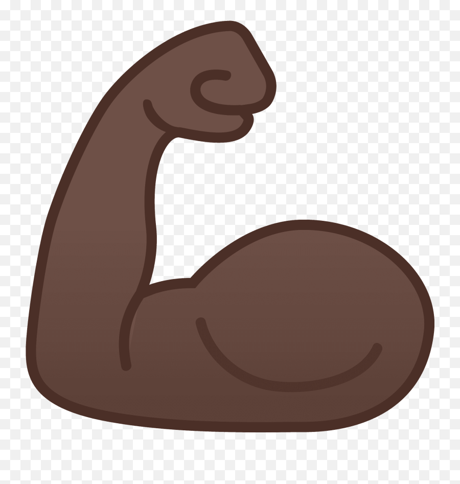 Dark Skin Tone Emoji - Black Flexed Biceps Emoji,Black Emoji