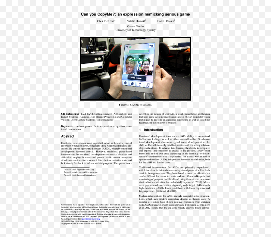 Pdf Can You Copyme An Expression Mimicking Serious Game - Technology Applications Emoji,Feelings Emotions Flashcards Pdf
