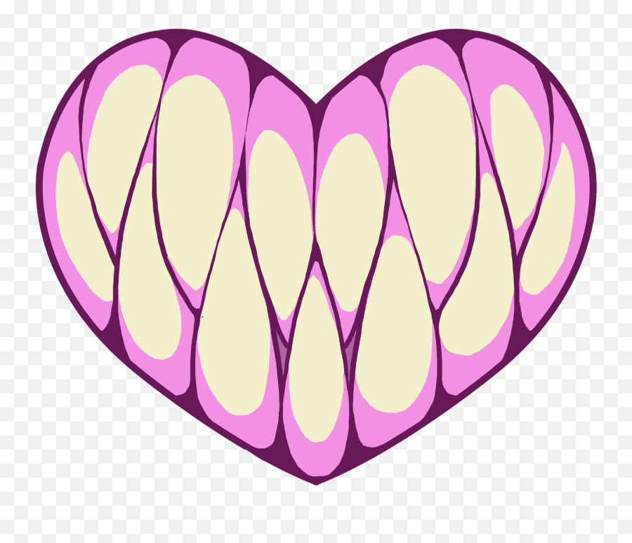 Pastelgoth Teeth Heart Kawaii Monster Sticker Freetoedi - Transparent Pastel Goth Pixel Art Emoji,Emoji With Gold Teeth