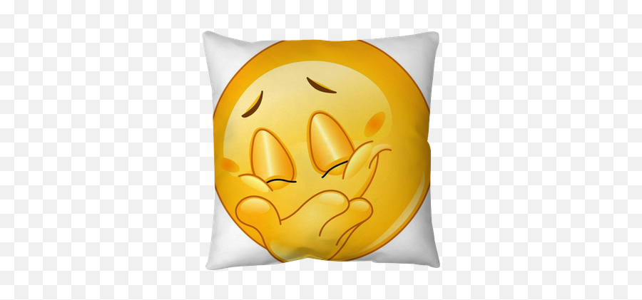 Hiding Smile Emoticon Throw Pillow U2022 Pixers - We Live To Change Smile Shy Emoji,Farting Emoticons Free