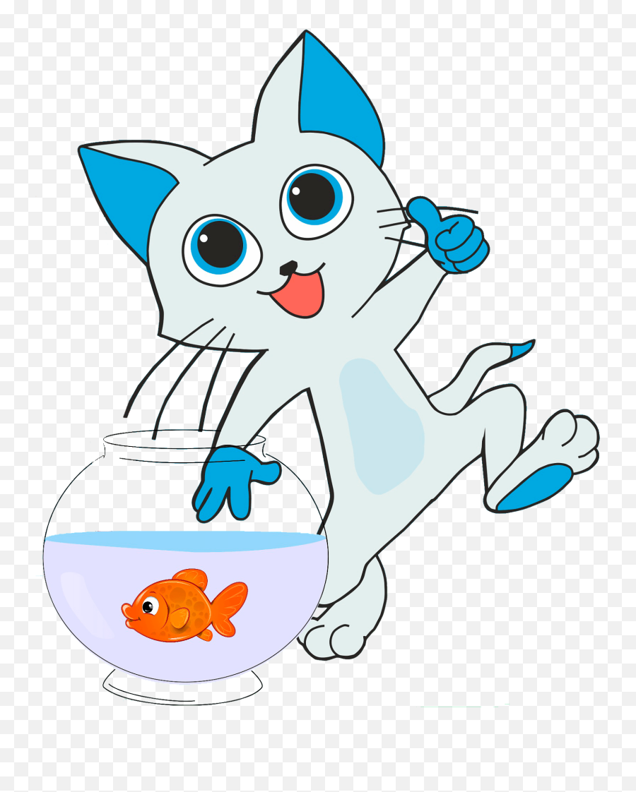 Cartoon Cat Catching A Fish Clipart - Vegetables That Can Eat The Kittebs Emoji,Cartoon Kitty Emojis