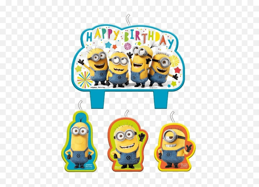 Candelina Piatta Minions - Despicable Me 3 Birthday Candle Emoji,Wedding Anniv Emoticon