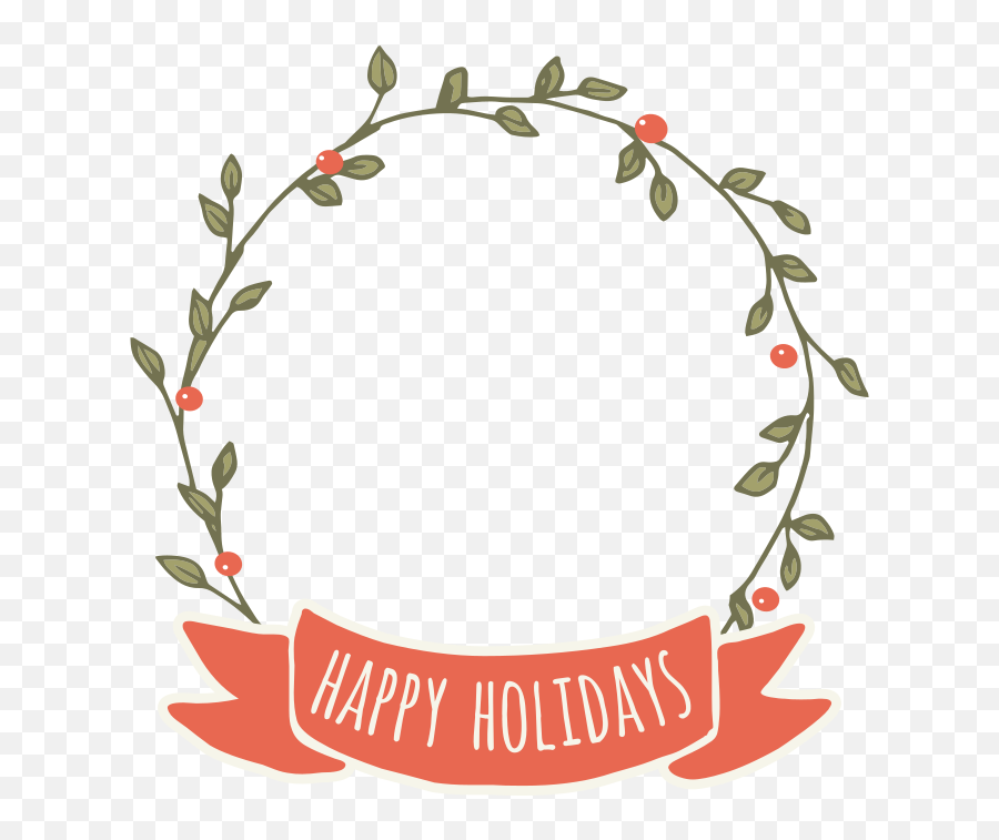 Happy Holidays Floral Wreath Free Svg File - Svgheartcom Happy Holidays 2020 Images Free Emoji,Holiday Emoji