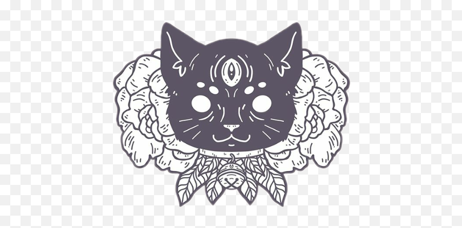 Black Cat Catlove Aesthetic Goth Sticker By Miku Yang - Automotive Decal Emoji,Black Cat Emoji