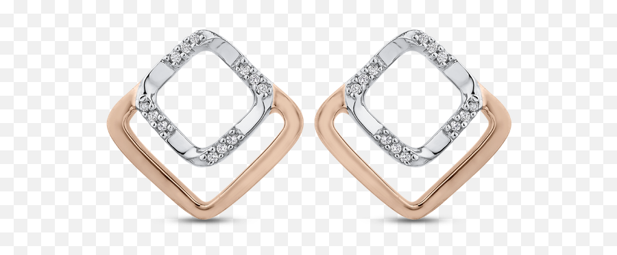 Essentials 10k Two Tone Gold - Fashion Diamond Earrings Emoji,Swarovski Zirconia Earrings Emotions