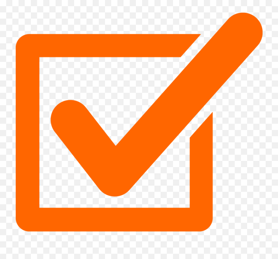 Tick Mark Png Orange Transparent Png - Orange Check Mark Icon Emoji,Checkmark Emoji