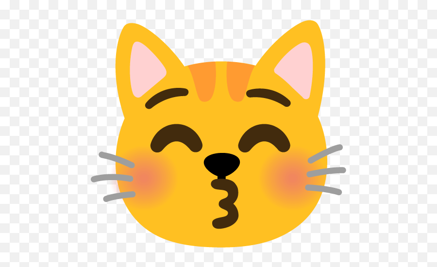 Kissing - Happy Emoji,Blushing Cat Emoji