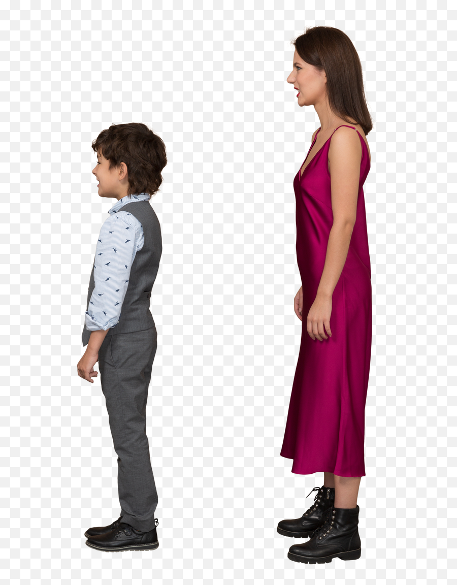 Boy And Woman Standing Still In Profile Photo Emoji,Stand Emoji Woman