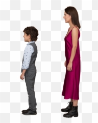 Boy And Woman Standing Still In Profile Photo Emoji,Stand Emoji Woman