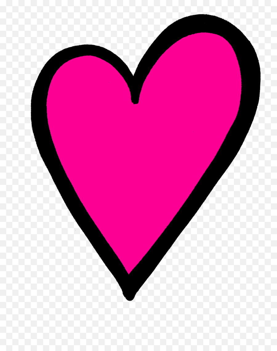 Heart Png Images Outline Emoji Pink - Hot Pink Heart Png,Black Outline Heart Emoji