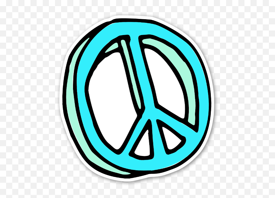 Download Hd Handdrawn Peace Sign Sticker Put Is On A Car Or - Peace Sign Sticker Transparent Emoji,Peace Sign Fingers Emoji