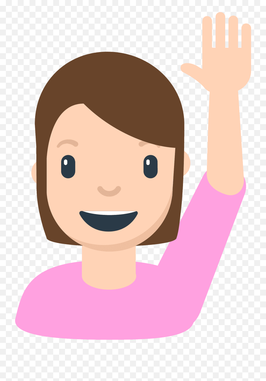 Person Raising Hand Emoji Clipart Free Download Transparent - Someone Raising Their Hand,Raise Hands Emoji