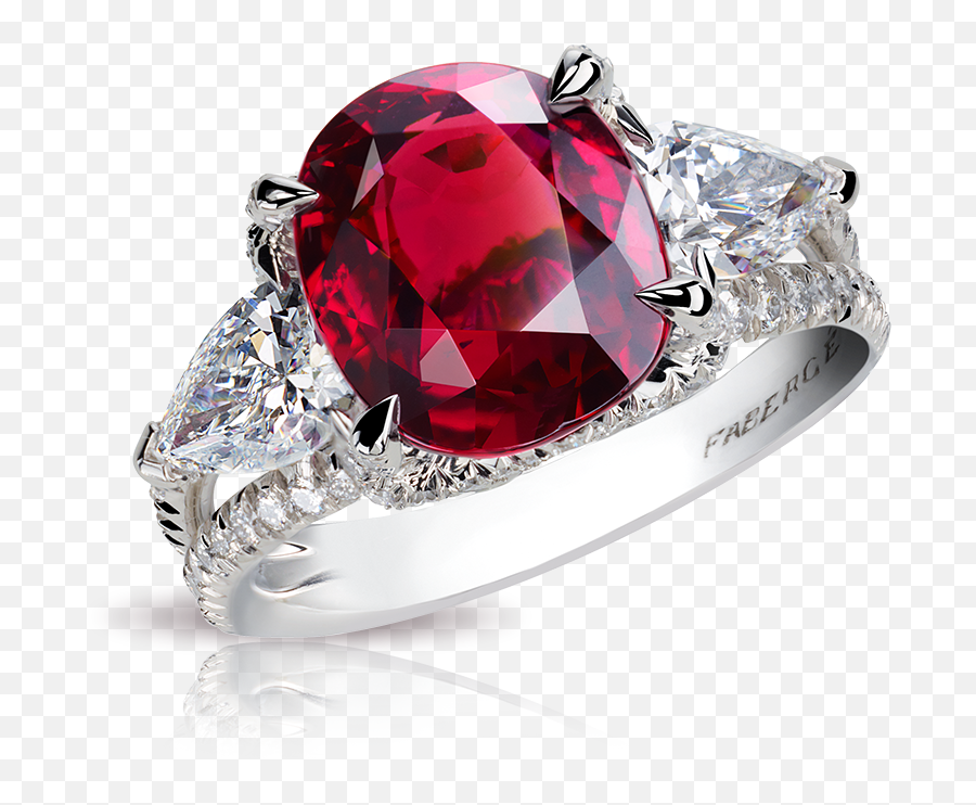 Large Ruby Diamond Crusted Platinum - Ruby Ring Png Hd Emoji,Faberge Emotion Rings Price