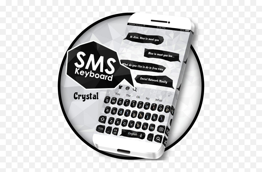 Sms Black And White Crystal Keyboard - Google Play Office Equipment Emoji,Jv New Emojis