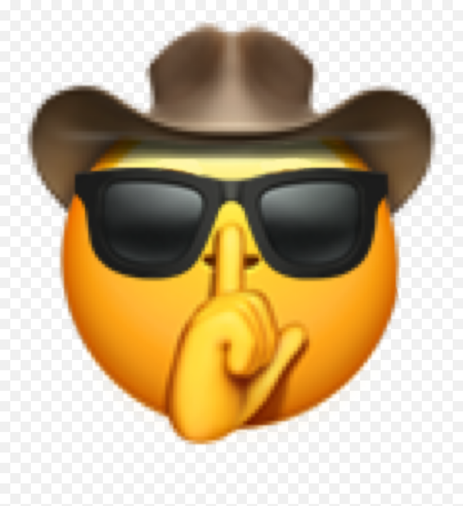Emoji Cowboy Sunglasses Shutup Sticker,Cowboy Emoji